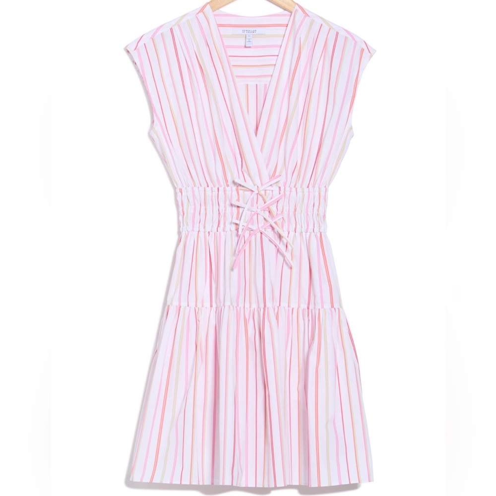Derek Lam 10 Crosby Tora Pinstripe Sleeveless Fit & Flare Dress - Picture 2 of 6